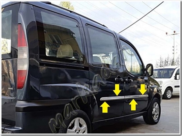 Markadan Fiat Doblo Krom Yan Kapı Çıtası 2000-2006 4 Parça Paslan