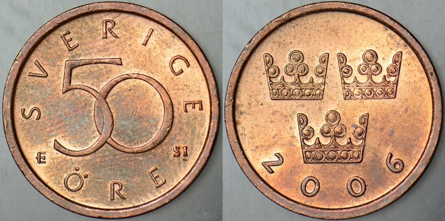 İsveç 50 Öre 2006 Çilaltı.