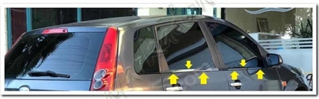 Markadan Ford Fiesta Krom Cam Çıtası 2002-2008 4 Parça Paslanmaz