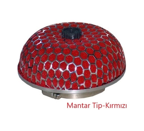 Carub Ses & Performans Arttırıcı Açık Hava Filtresi Mantar Tip Kırmızı +6 Hp Aparatlı Üniversal 00 Şüscaroto Aksesuar