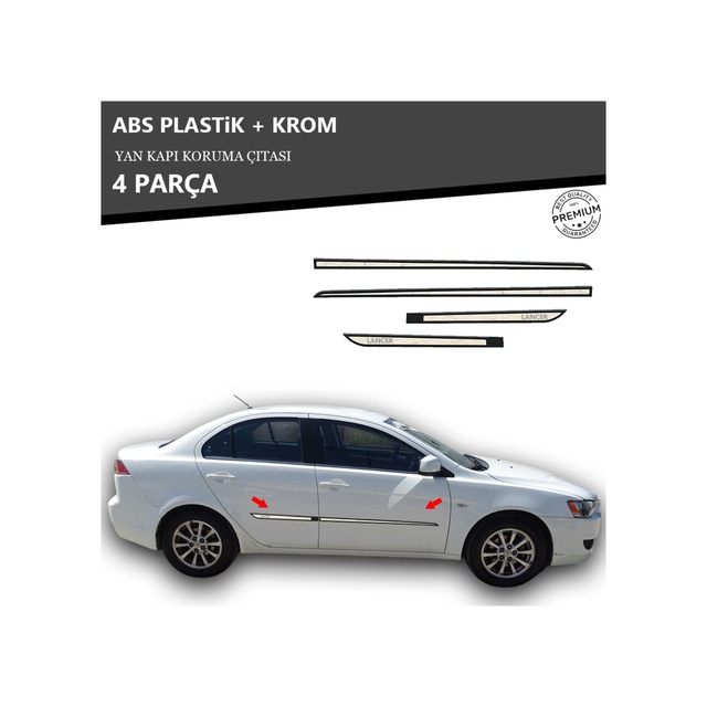 Mitsubishi Lancer Yan Kapı Koruma Çıtası Plastik + Krom Unvrslppkçt00034