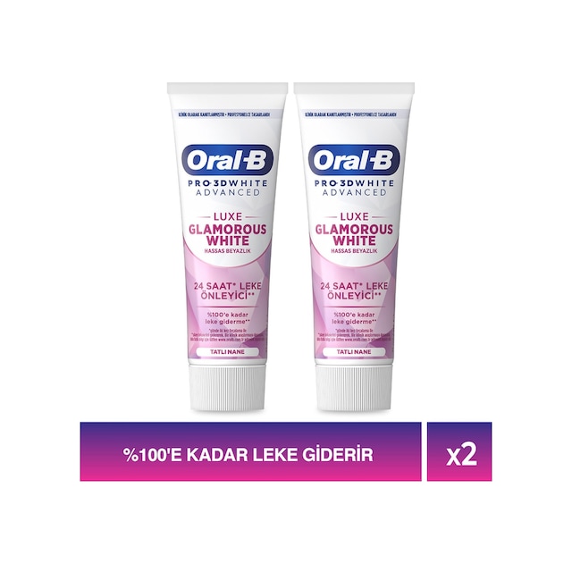 Oral-B Pro 3D White Advanced Luxe Glamorous Diş Macunu 2 x 75 ML