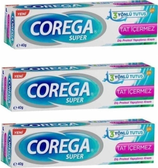Super Diş Protezi Yapıştırıcı Krem Tatsız 40gr 3 Adet