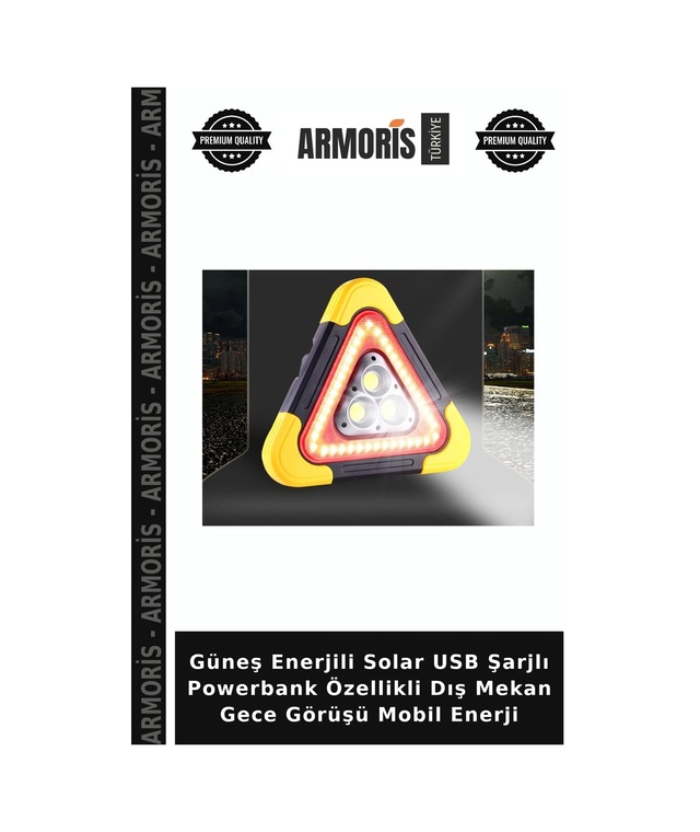 Güneş Enerjili Solar Usb Şarjlı Powerbank Özellikli Dış Mekan Gece Görüşü Mobil Enerji