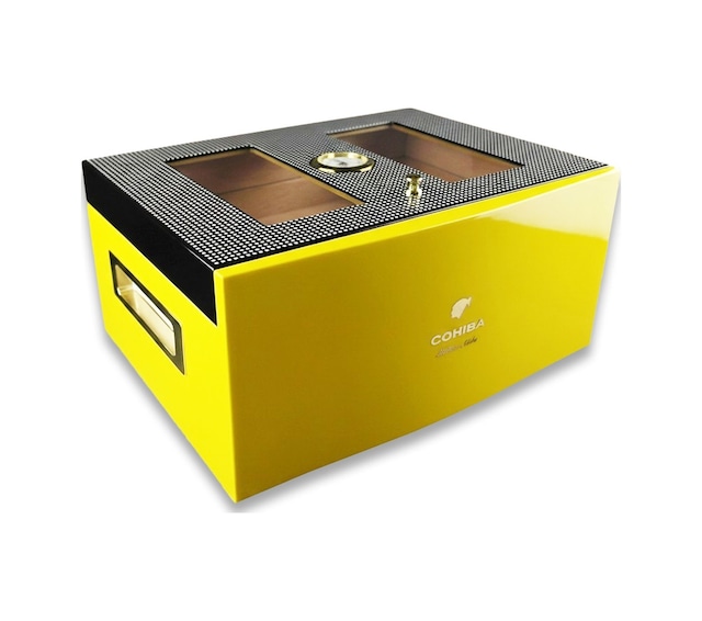 Cohiba Camlı Puro Kutusu Humidor Sarı 70's