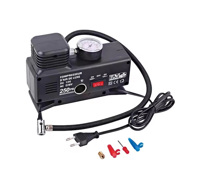 220 Volt-12 Volt 250 Psi Psi Kompresör Lastik Hava Şişirme Oto Pompası Fişli Çakmaklıklı 1