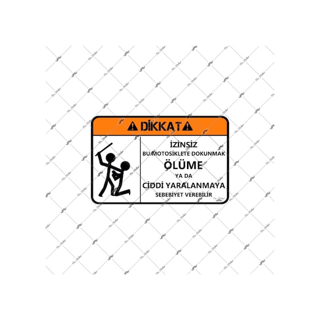 Bay Etiket Wrn2 Motoruma Dokunma Sticker