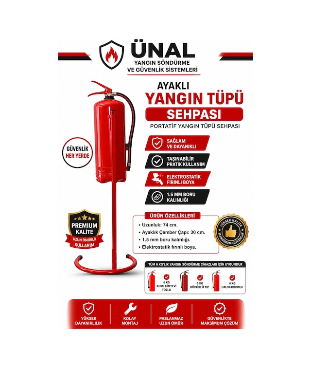 6 Kg Araç Yangın Tüpü Kkt Abc Oto Muayene Yangın Söndürücü Acil Durum