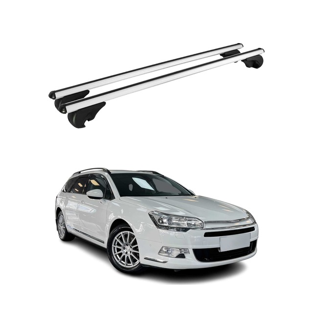 Citroën C5 Iı Station Wagon 2008-2017 Arası Uyumlu Port Bagaj Taşıyıcı Ara Atkı Alüminyum Gümüş 2 Parça