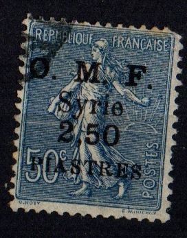 O.m.f. Suriye 2,5 Piastres 1922-1923 Op0556 Teşhir Ürün
