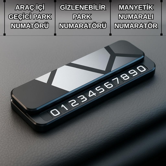 Coofbe Premıum Fosforlu Gizlenebilir Alüminyum Araç Park Telefon Numaratörü Geçici Park Numaratör Plakalık 1 Adet