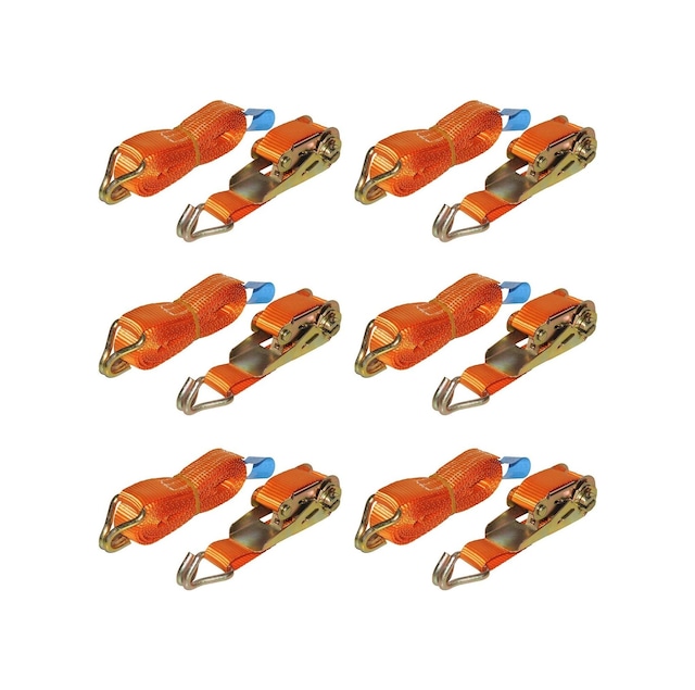Safeset Sg-27 25mm 1 İnç Spanzet 4 Mt 400-800 Kg Kaldırma 6 Mm Çift J Kanca 1.1 Yük Gerdirme Halatı