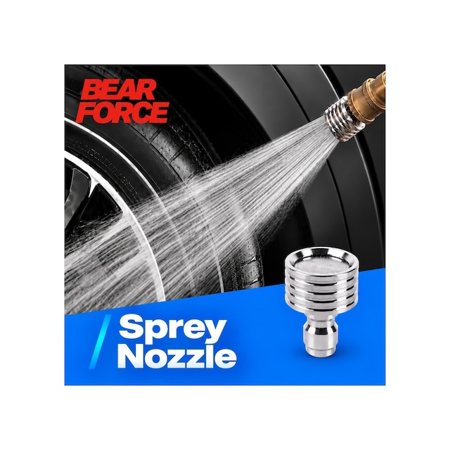 Robeve Bear Force Paslanmaz Çelik Sprey Nozul 1/4 Hızlı Bağlantılı 232 Mikro Delikli 0,3 Mm Basınçlı Su Püskürtme Başlığı, Oto Yıkama Tabancası Nozul Aparatı, Araç Bahçe Cam Ve Dış Mekan Temizliği