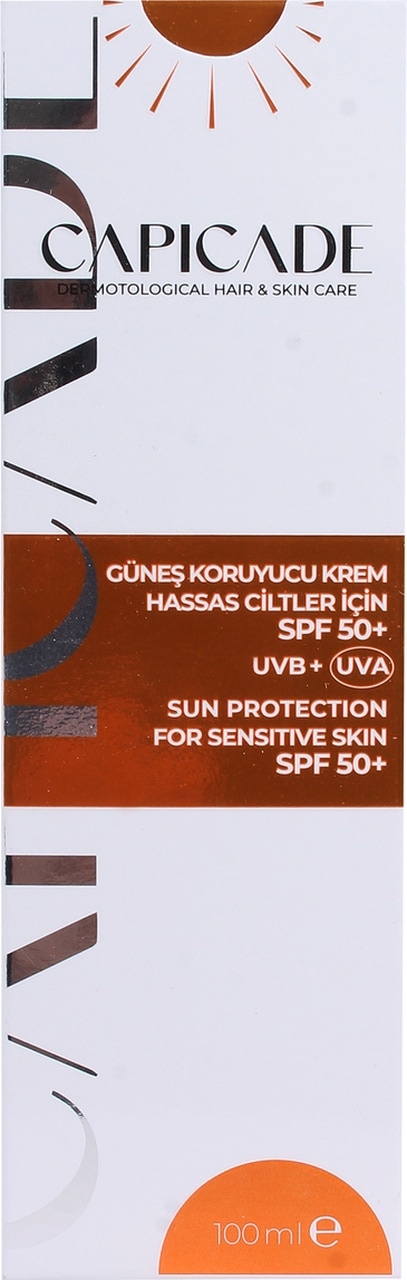 Capicade SPF 50+ Hassas Ciltler İçin Koruyucu Güneş Kremi 100 ML
