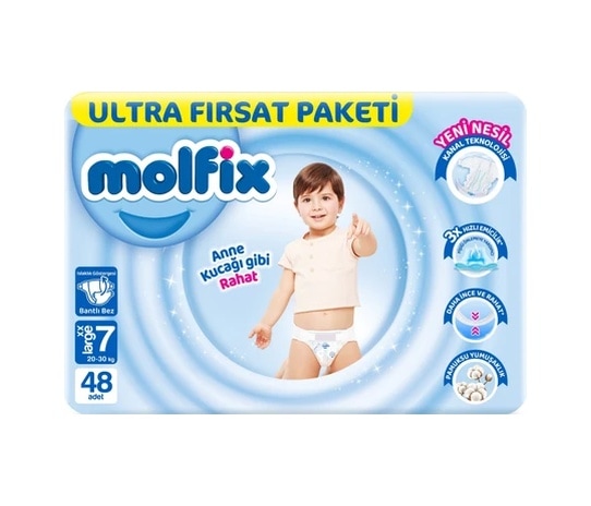 Molfix Bebek Bezi 7 Beden 20-30 kg Xx Large 48 Adet Ultra Fırsat Pk