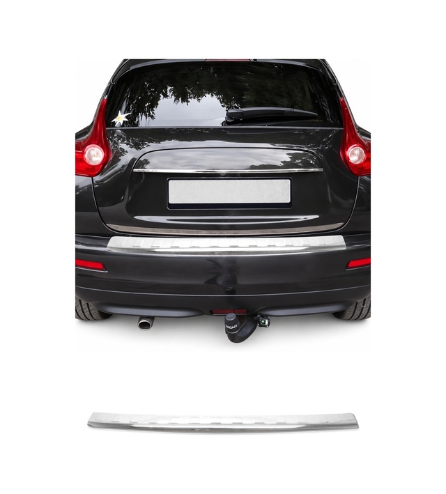 Nissan Juke I 2010-2014 Uyumlu Krom Arka Tampon Eşiği Paslanmaz Çelik Taşlı Mat