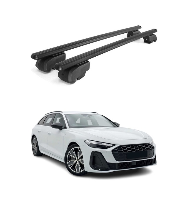 Audi A5 B10 Avant 2024-2027 Arası Uyumlu Port Bagaj Taşıyıcı Ara Atkı Alüminyum Siyah 2 Parça