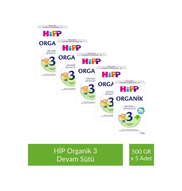 Hipp 3 Organik Devam Sütü 500 G x 5 Adet