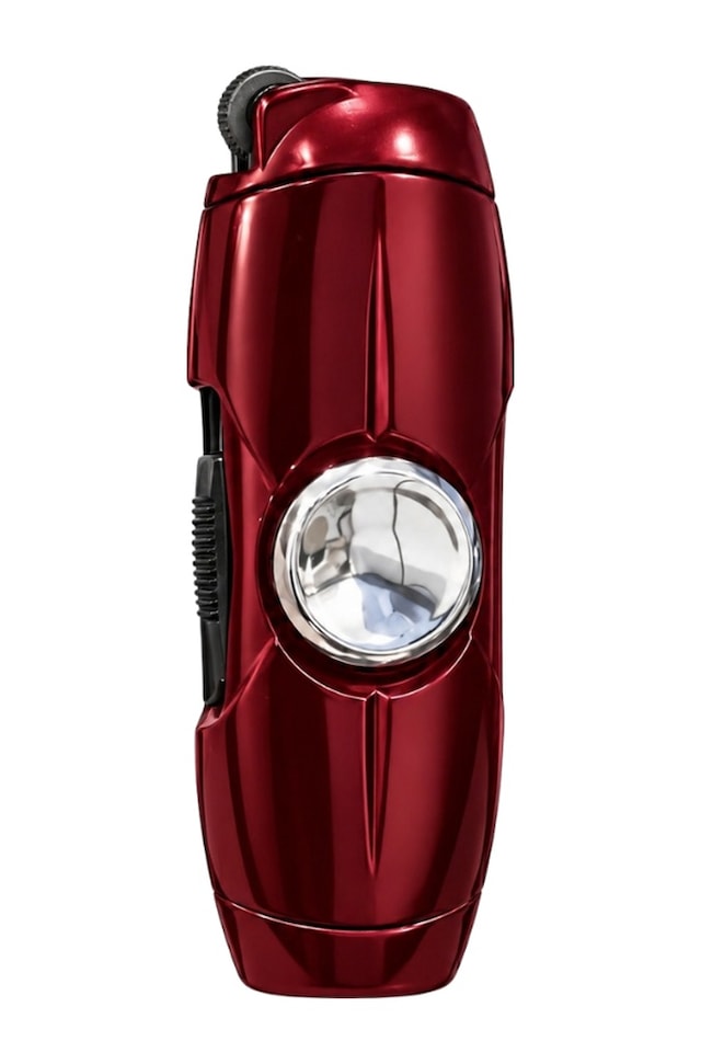Hunter Tek Torch Pürmüz Kırmızı Slim Metal Puro Çakmağı & Stres Çarkı Ack080