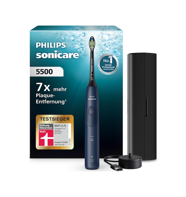 Philips Sonicare 5500 Elektrikli Diş Fırçası, 2 Fırçalama Moduna Sahip Sonic Diş Fırçası, Basınç Kontrolü, Easystart, Smartimer Ve Brushpacer, Donanma, Model Hx7113/01 Yeni Teknoloji