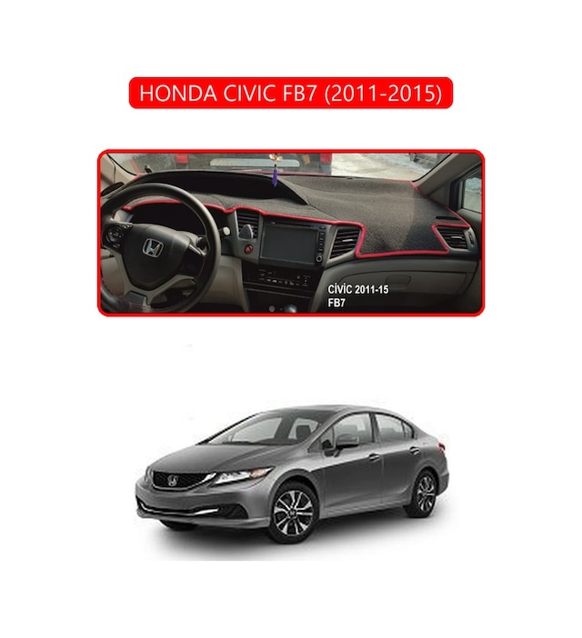 Honda Cıvıc Fb7 2011-2015torpido Koruma Halısı Kırmızı Kenar