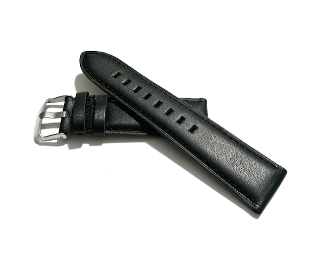 Fado & Her Saate Uyumlu Hakiki Deri Saat Kordonu Düz Siyah 24 Mm 464 Siyah