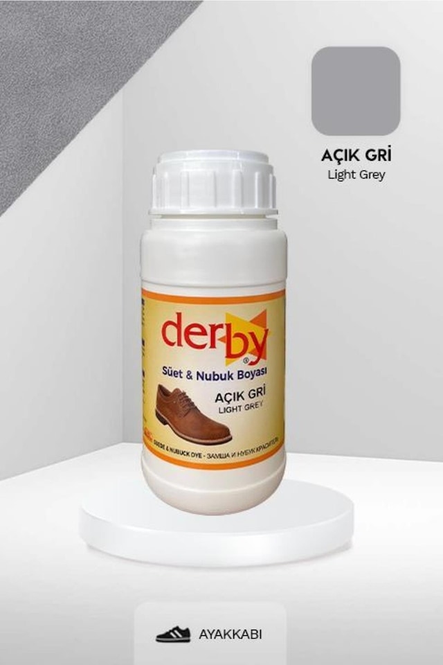 Derby Açık Gri Süet & Nubuk Deri Boyası 250 Ml / Süet Nubuk Ayakkabı Boyası