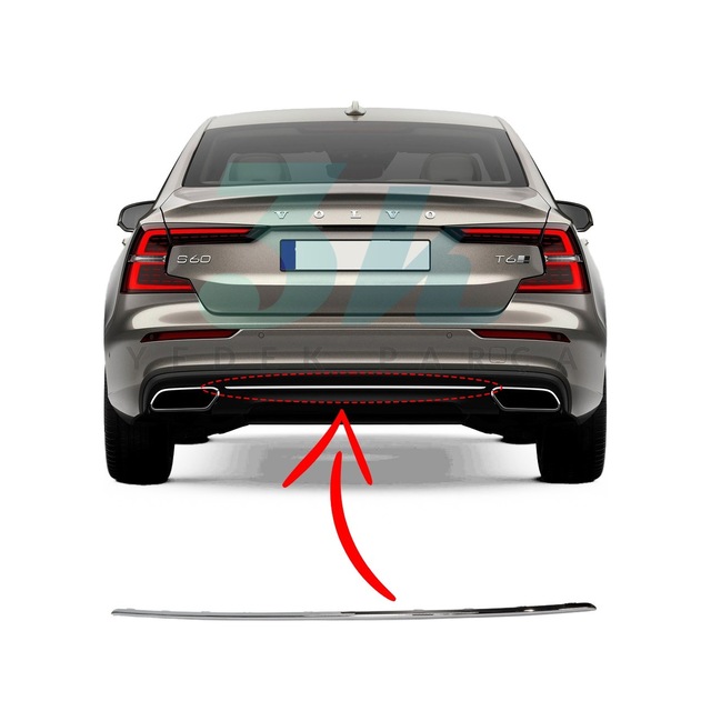 Volvo S60 V60 Arka Tampon Eki Difüzör Kromu 2019-2025 31664976