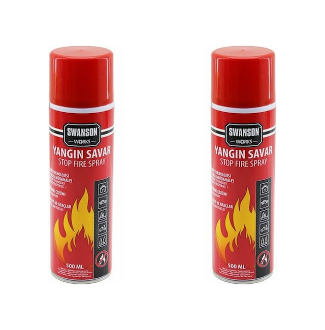 2 Adet Yangın Söndürücü - Yangın Savar Sprey 500ml + 500 Ml Ev - Ofis - Oto Araç Ateş Boğucu Köpük Tabaka Oluşturur 5728