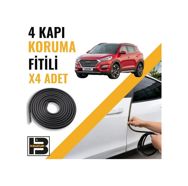 Hyundai Tucson 2015-2020 Kapı Koruma Fitili-4 Kapı-siyah-bm2258