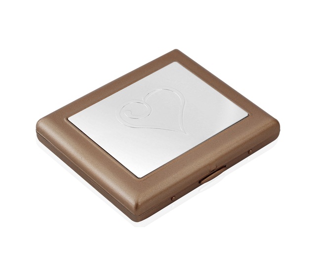 Zekupp Kalp Desenli Metal Sigara Tabakası N11.1013