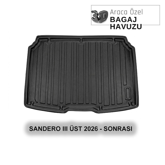 Dacıa Sandero Iıı Üst Kademe 26+ 3d Araca Özel 3d Bagaj Havuzu