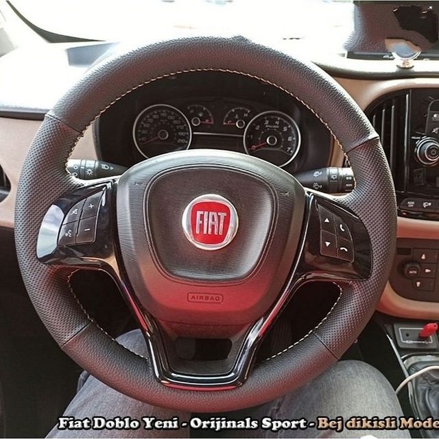 Fiat Doblo 2015-2021 Arası Araca Özel Direksiyon Kılıfı Siyah