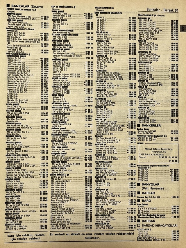 İzmir 1982-1983 Meslek Reklam İlanı Efemera S61 Teşhir Ürün
