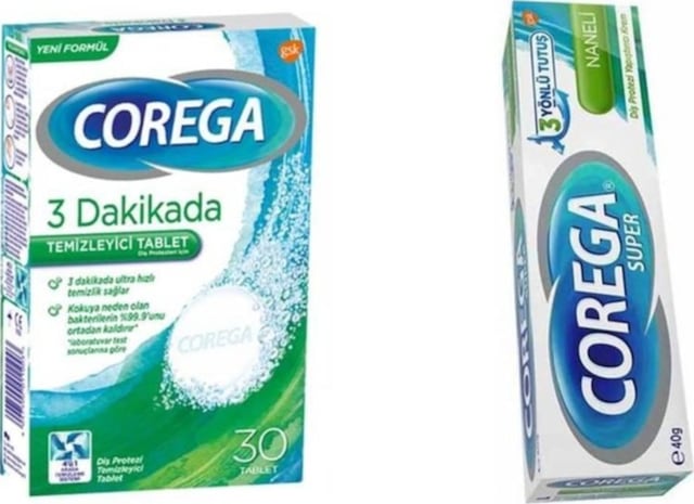 Protez Temizleyici 30 Tablet Protez Yapıştırıcı Krem Naneli 40 Gr