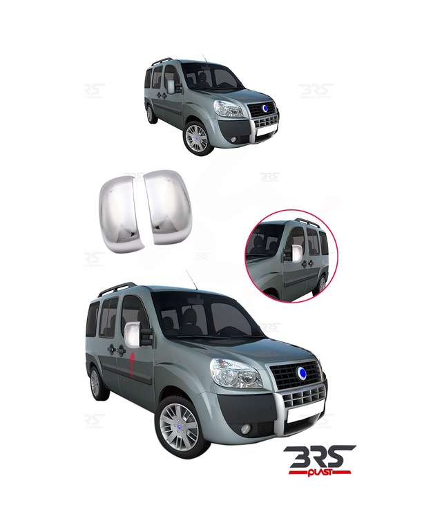 Fiat Doblo Uyumlu 2000-2010 Ayna Kapağı 2 Parça Abs Krom Kaplama