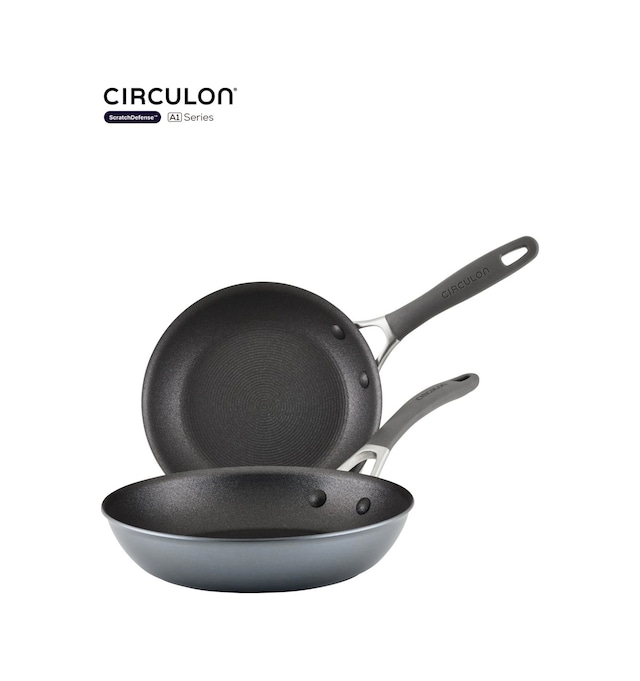 Circulon 2'li Kızartma Tava Seti 22 Cm + 26 Cm siyah