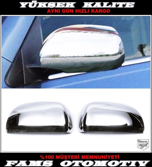 Toyota Uyumlu Rav4 Krom Ayna Kapağı 2 Parça. 2005-2012 Paslanmaz Çelik