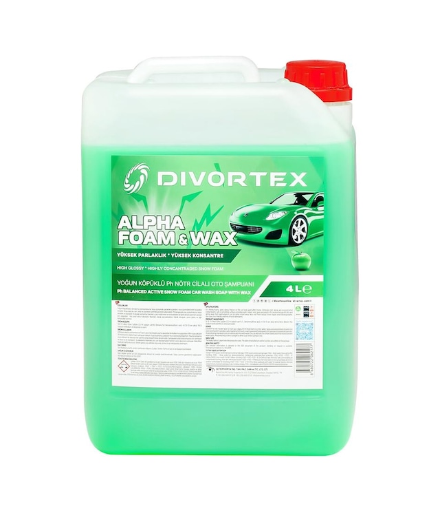 Divortex Alpha Foam Ph Nötr Cilalı Oto Şampuanı 4 Lt.
