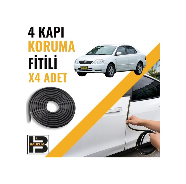 Toyota Corolla 2000-2006 Kapı Koruma Fitili-4 Kapı-siyah-bm2296