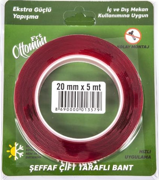 Mega Oto Market Çift Taraflı Silikon Bant 20 Mm x 5 Metre N11.2055