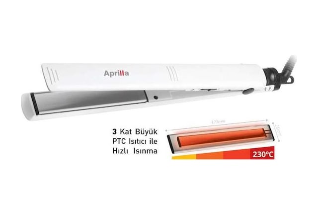 Aprilla AHS-2026 Saç Düzleştirici Beyaz