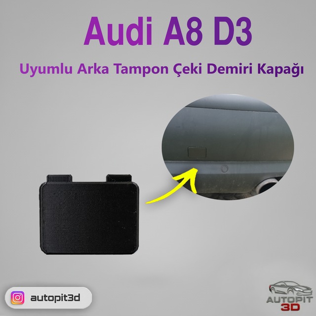 Audi A8 D3 Uyumlu Arka Tampon Çeki Demiri Kapağı