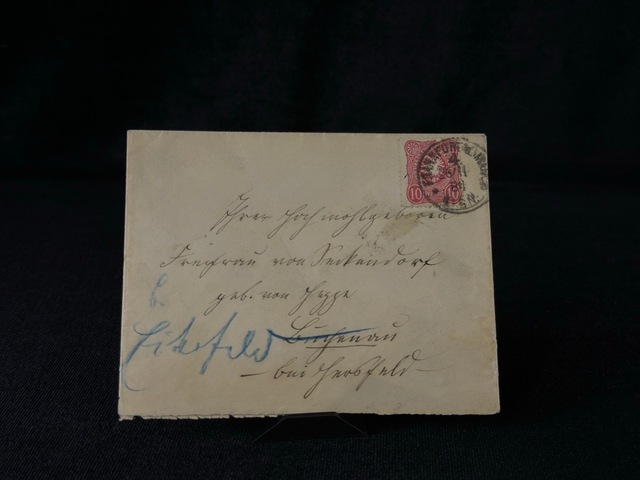 Deutsches Reich 1884 Yılında Alman İmparatorluğu Döneminde Postadan Geçmiş Zarf Reichspost 10 Pfennig Pullu