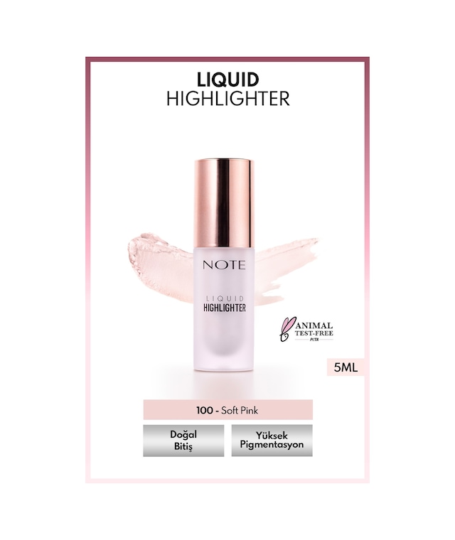 Liquid Highlighter Nemlendirici Etkili Likit Aydınlatıcı - 100 Soft Pink