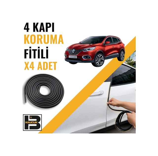 Renault Kadjar Kapı Koruma Fitili-4 Kapı-siyah-bm2189