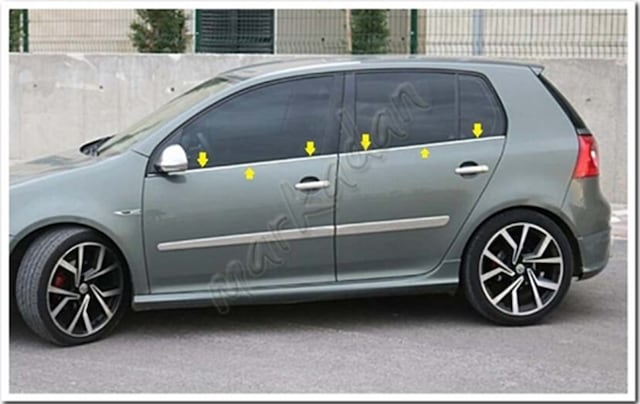 Db Chrome Vw Golf 5 Cam Çıtası Nikelajı 2004-2009 4 Parça P.çelik