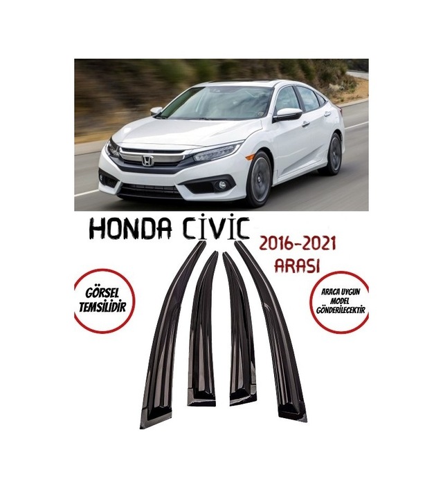 Honda Civic Cam Rüzgarlığı 4-lü 2016-2021 Arası Takım