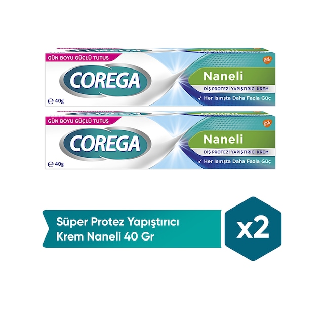 Süper 3 Yönlü Tutuş Diş Protez Yapıştırıcı Krem Naneli 40 Gr - 2 Adet
