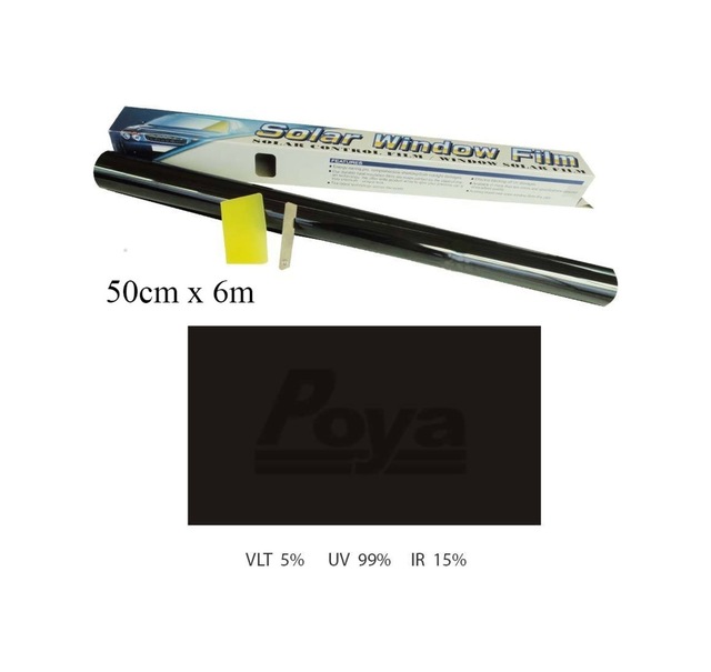 Süper Koyu Siyah Cam Filmi 50Cm X 6M - Super Dark Black %5 Apara